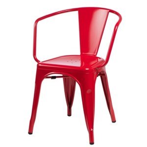 ArtD Jedálenská stolička PARIS ARMS inšpirovaná Tolix Farba: Červená