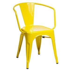 ArtD Jedálenská stolička PARIS ARMS inšpirovaná Tolix Farba: Žltá