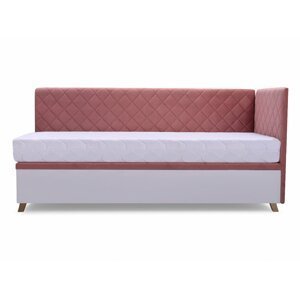 ArtIdz Čalúnená posteľ SOLO - FIDO | ružová 80 x 200 cm Farba: Ružová, Prevedenie: pravé