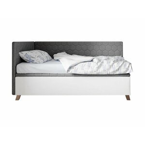 ArtIdz Čalúnená posteľ SOLO - FIDO | sivá 80 x 200 cm Farba: Sivá, Prevedenie: ľavé