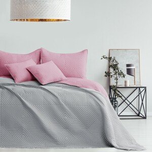 ArtFlhf Prikrývka na posteľ SOFTA | palepink/pearlsilver Rozmer: 200 x 200 cm