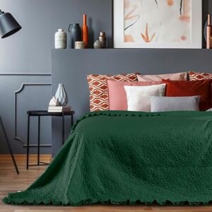 ArtFlhf Prikrývka na posteľ TILIA | tmavo zelená