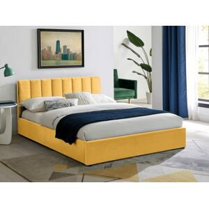 Signal Manželská posteľ MONTREAL VELVET 140 s úložným priestorom Farba: curry