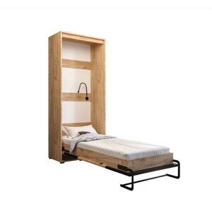 ArtAbiks Sklápacia posteľ CASE LOFT BLACK | vertikálna 90 x 200 cm