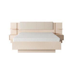 ArtLas Manželská posteľ DUST s nočnými stolíkmi | 160 x 200 cm Prevedenie: Posteľ s dreveným roštom bez matraca