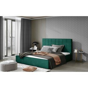 ArtElta Manželská posteľ AUDREY s úložným priestorom | 140 x 200 cm Farba: Zelená / Kronos 19