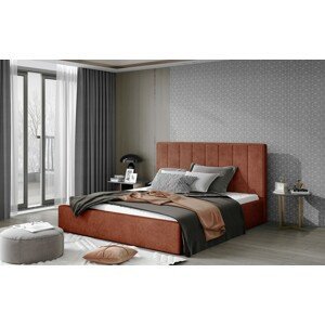 ArtElta Manželská posteľ AUDREY s úložným priestorom | 160 x 200 cm Farba: Tehlová / Dora 63