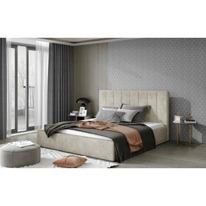 ArtElta Manželská posteľ AUDREY s úložným priestorom | 200 x 200 cm Farba: Béžová / Dora 21