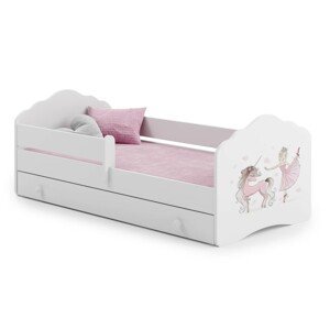 ArtAdrk Detská posteľ CASIMO | so zásuvkou a zábranou Prevedenie: Balerína s jednorožcom