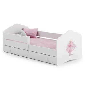 ArtAdrk Detská posteľ CASIMO | so zásuvkou a zábranou Prevedenie: Balerína