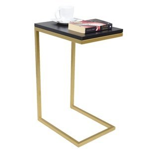 ArtAdrk Príručný stolík SPARK | zlaté nohy Farba: Čierna