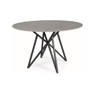 Signal Jedálenský stôl MURANO Farba: čierna matná / mramorový efekt sivá