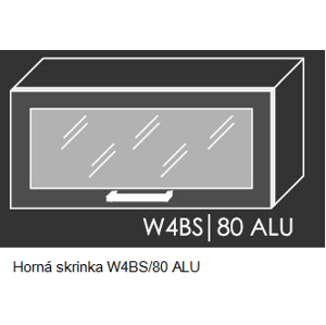 Kuchynská linka PLATINUM Kuchyňa: Horná skrinka W4BS/80 ALU - hliníkový rám skrinky (ŠxVxH) 80 x 36 x 30-32,5 cm