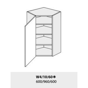 Kuchynská linka PLATINUM Kuchyňa: Horná rohová skrinka W4/10/60 /(ŠxVxH) 60 x 96 x 60 cm (korpus grey,lava,biela)