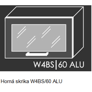 Kuchynská linka PLATINUM Kuchyňa: Horná skrinka W4BS/60 ALU - hliníkový rám skrinky (ŠxVxH) 60 x 36 x 30-32,5 cm