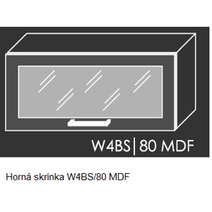 Kuchynská linka SILVER Kuchyňa: Horná skrinka Silver W4BS/80 MDF - drevený rám v striebornom morení / (ŠxVxH) 80 x 36 x 30 - 32,5 cm