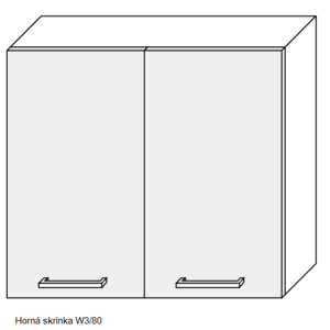 Kuchynská linka SILVER Kuchyňa: Horná skrinka Silver W3/80 / (ŠxVxH) 80 x 72 x 30-32,5 cm
