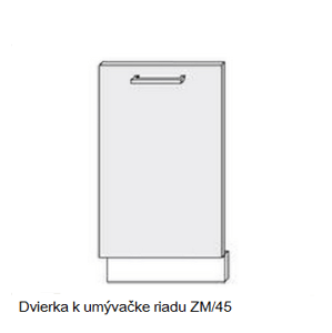 ArtExt Kuchynská linka TITANIUM Kuchyňa: Dvierka k umývačke riadu Titanium ZM/45 / 45cm