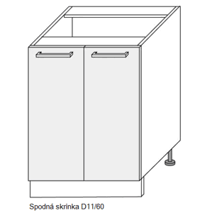 ArtExt Kuchynská linka TITANIUM Kuchyňa: Spodná skrinka Titanium  D11/60 / (ŠxVxH) 60 x 82 x 50 cm