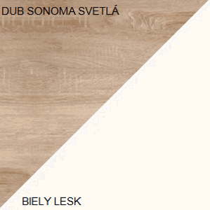 ARTBm Závesná skrinka VIKI | 06 Farba: Dub sonoma svetlá / biely lesk