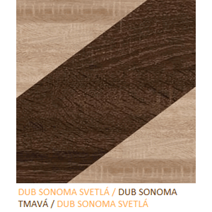 ARTBm Šatníková skriňa NOTTI |  07 Farba: Dub sonoma svetlá / dub sonoma tmavá / dub sonoma svetlá