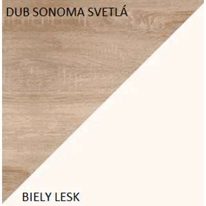 ARTBm Závesná skrinka MAX 06 Farba: Dub sonoma svetlá / biely lesk