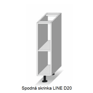 Tempo Kondela Kuchynská linka LINE / dub sonoma-biela LINE: Spodná skrinka LINE D20 otv / (ŠxVxH) 20x82x52,5 cm