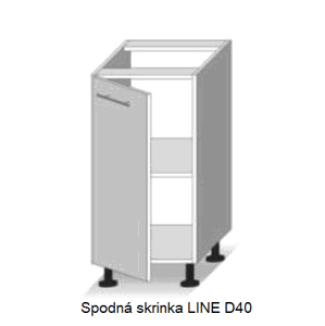 Tempo Kondela Kuchynská linka LINE / dub sonoma-biela LINE: Spodná skrinka LINE D40 / (ŠxVxH) 40x82x54,5 cm