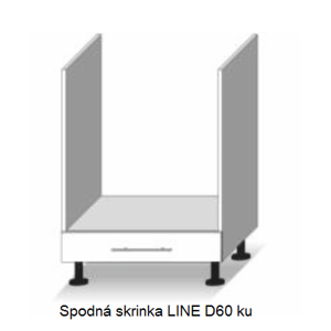 Tempo Kondela Kuchynská linka LINE / dub sonoma-biela LINE: Spodná skrinka LINE D60 ku / (ŠxVxH) 60x82x55 cm