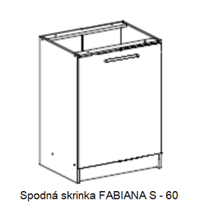 Tempo Kondela Kuchynská linka FABIANA / biela FABIANA: Spodná skrinka FABIANA S-60 / (ŠxVxH) 60x82x46 cm