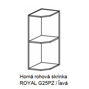Tempo Kondela Kuchynská linka ROYAL ROYAL: Horná rohová skrinka ROYAL G25PZ - (ŠxVxH) 25 x 72 x 30 cm