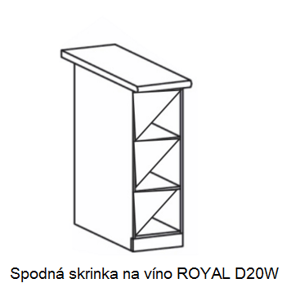 Tempo Kondela Kuchynská linka ROYAL ROYAL: Spodná skrinka ROYAL D20W / (ŠxVxH) 20 x 85 x 45/60 cm