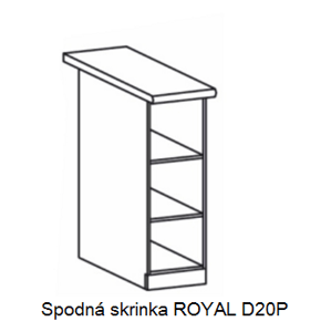 Tempo Kondela Kuchynská linka ROYAL ROYAL: Spodná skrinka ROYAL D20P / (ŠxVxH) 20 x 85 x 45/60 cm