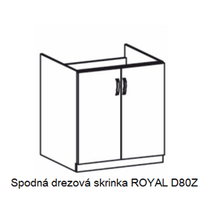 Tempo Kondela Kuchynská linka ROYAL ROYAL: Spodná skrinka ROYAL D80Z / (ŠxVxH) 80 x 82 x 45/60 cm