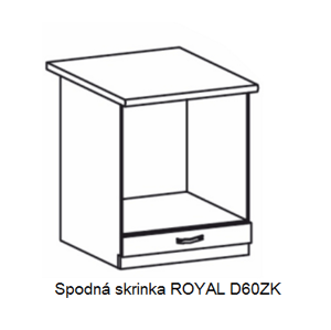 Tempo Kondela Kuchynská linka ROYAL ROYAL: Spodná skrinka ROYAL D60ZK / (ŠxVxH) 60 x 85 x 45/60 cm