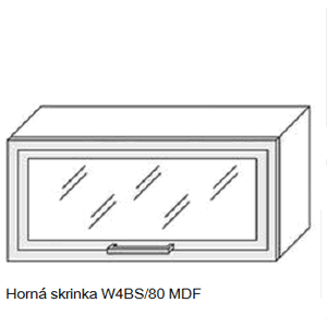 ArtExt Kuchynská linka Quantum Kuchyňa: Horná skrinka W4BS/80 MDF - drevený rám v striebornom morení / (ŠxVxH) 80 x 36 x 30 - 32,5 cm