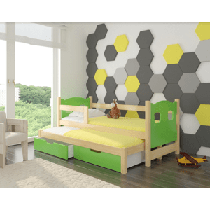 ArtAdrk Detská posteľ CAMPOS Farba: Borovica / zelená
