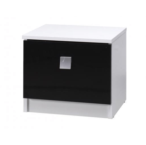ArtMadex Nočný stolík Lux Farba: Biela / čierny lesk