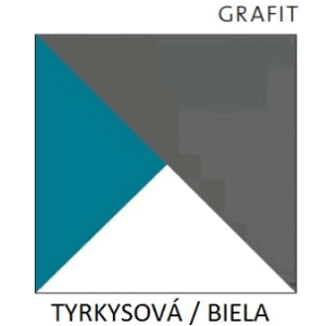 Dolmar Skriňa Futuro F2 Farba: biela / grafit / tyrkysová