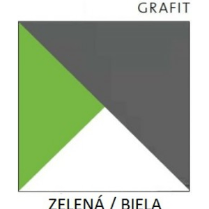 Dolmar Rohová šatníková skriňa Futuro F7 Farba: biela / grafit / zelená
