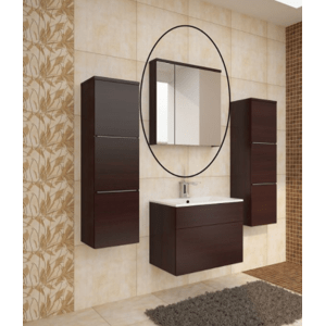 Tempo Kondela Kúpelňová zostava Mason wenge Kúpelňová zostava Mason: skrinka so zrkadlom wenge  60x65x17