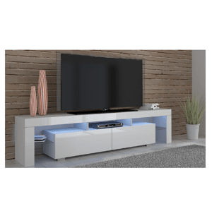 Artcam TV stolík TV 190 Farba: Biela / biely lesk / sivý lesk