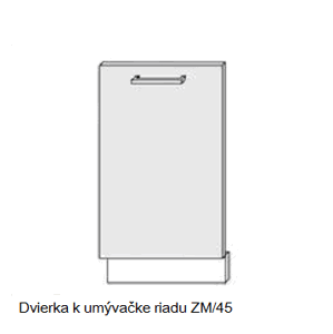 ArtExt Kuchynská linka Emporium Kuchyňa: Dvierka k umývačke riadu ZM/45 / 45cm