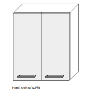 ArtExt Kuchynská linka Emporium Kuchyňa: Horná skrinka W3/60 / (ŠxVxH) 60 x 72 x 30-32,5 cm