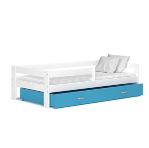 ArtAJ Detská posteľ Hugo 190 x 80 / MDF Farba: biela / modrá, Prevedenie: bez matraca