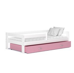 ArtAJ Detská posteľ Hugo 190 x 80 / MDF Farba: biela / ružová, Prevedenie: s matracom