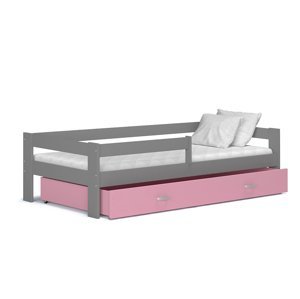 ArtAJ Detská posteľ Hugo 190 x 80 / MDF Farba: sivá/ružová, Prevedenie: bez matraca