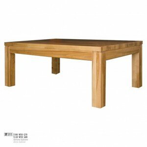 Drewmax Konferenčný stolík - masív ST311 - hrúbka 4 cm / dub Prevedenie: A 100 x 50 x 70 cm