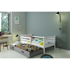 BMS Detská posteľ s prístelkou CARINO 2 Farba: biela / sivá