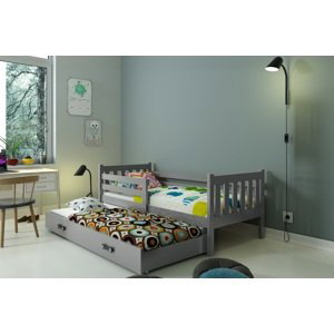 BMS Detská posteľ s prístelkou CARINO 2 Farba: Sivá / sivá